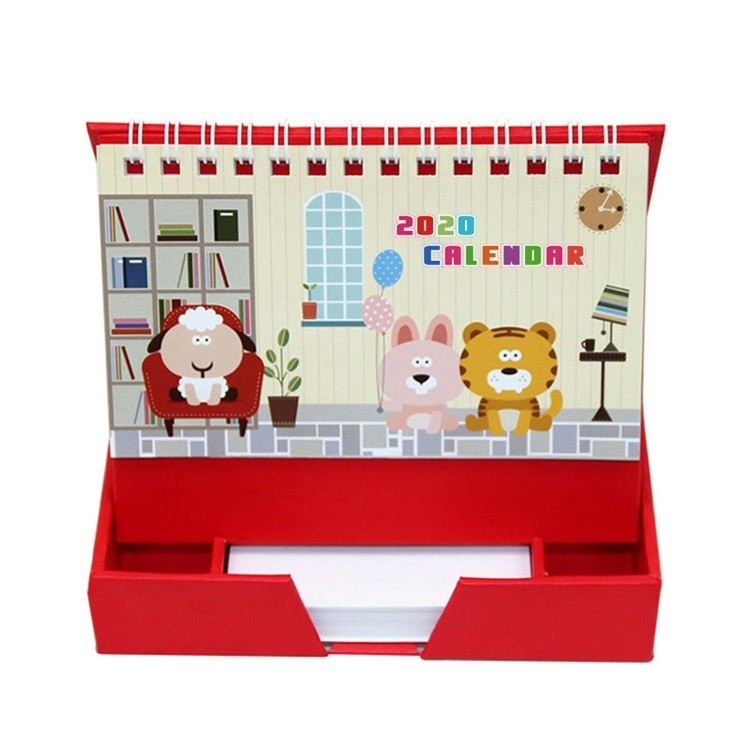 Le double de calendrier de bureau imprimable de couleur d'A4 A5 a dégrossi avec le carton blanc 250g