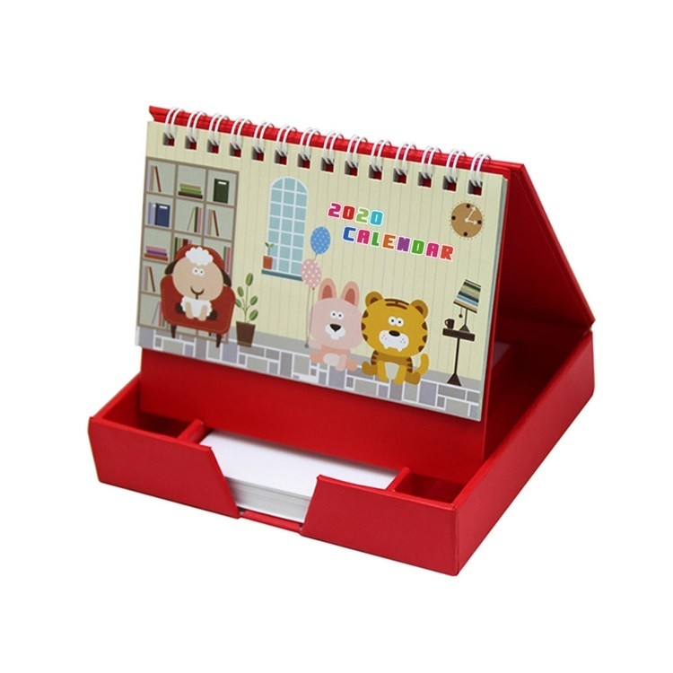 Le double de calendrier de bureau imprimable de couleur d'A4 A5 a dégrossi avec le carton blanc 250g