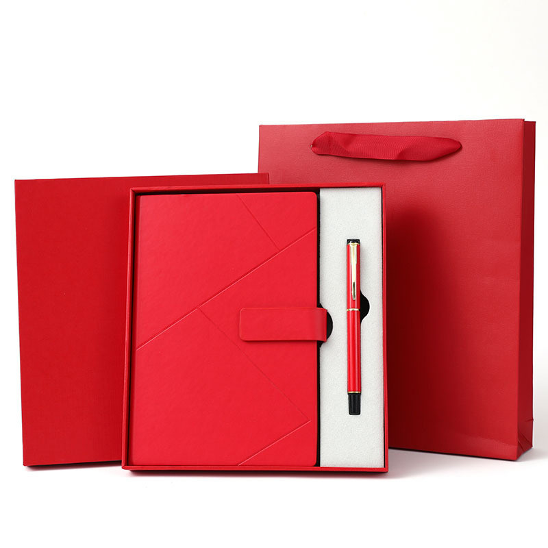 Impression polychrome de carnet de couverture rigide, stylo A5 de luxe et ensemble de carnet