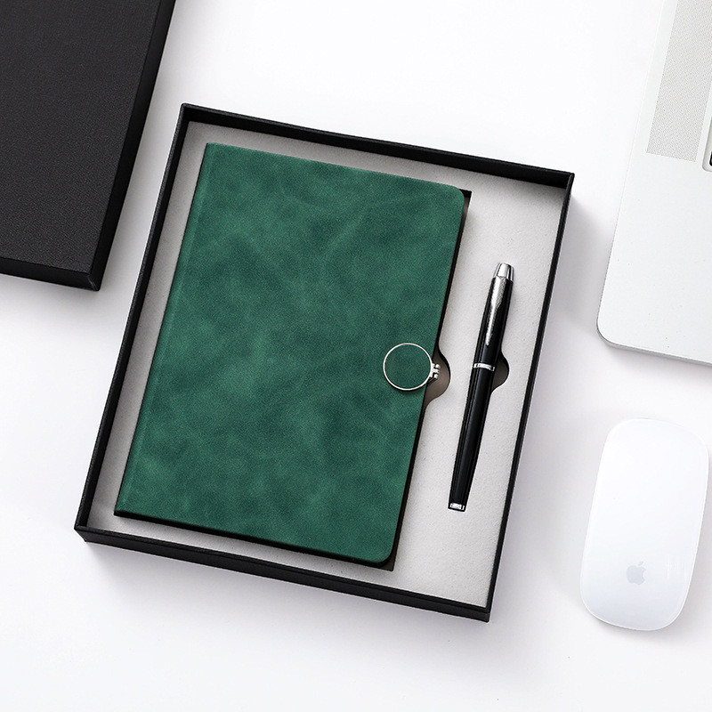 Impression polychrome de carnet de couverture rigide, stylo A5 de luxe et ensemble de carnet