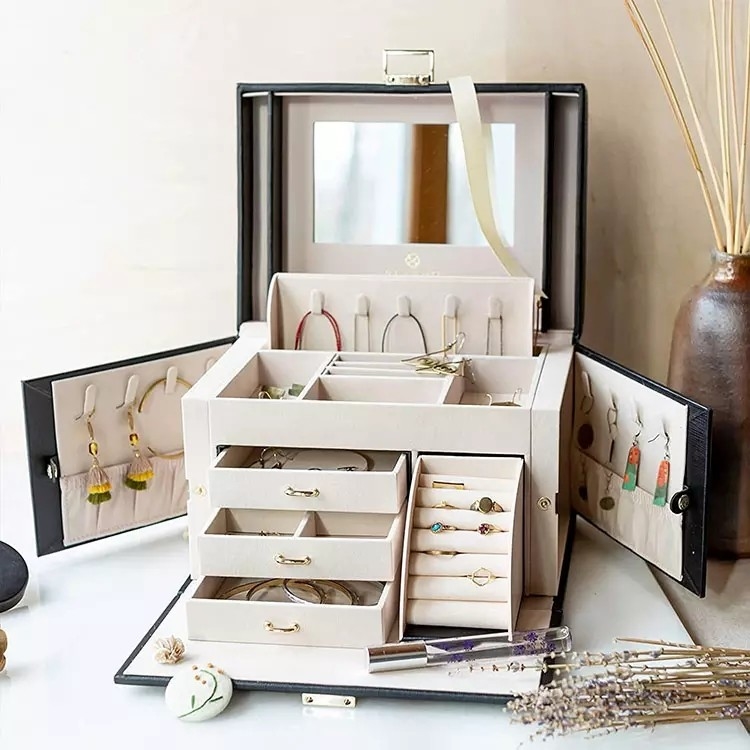 Boîtes imprimées polychromes de faux cuir faites sur commande pour des bijoux de fille de femmes