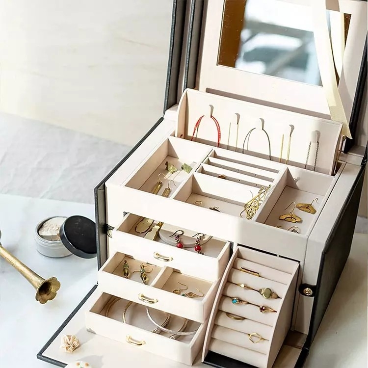 Boîtes imprimées polychromes de faux cuir faites sur commande pour des bijoux de fille de femmes