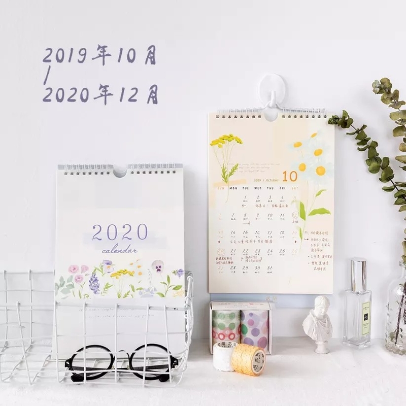 Impression offset 4c de grande taille faite sur commande imprimable de calendrier de bureau de taille d'A2 A3 A4