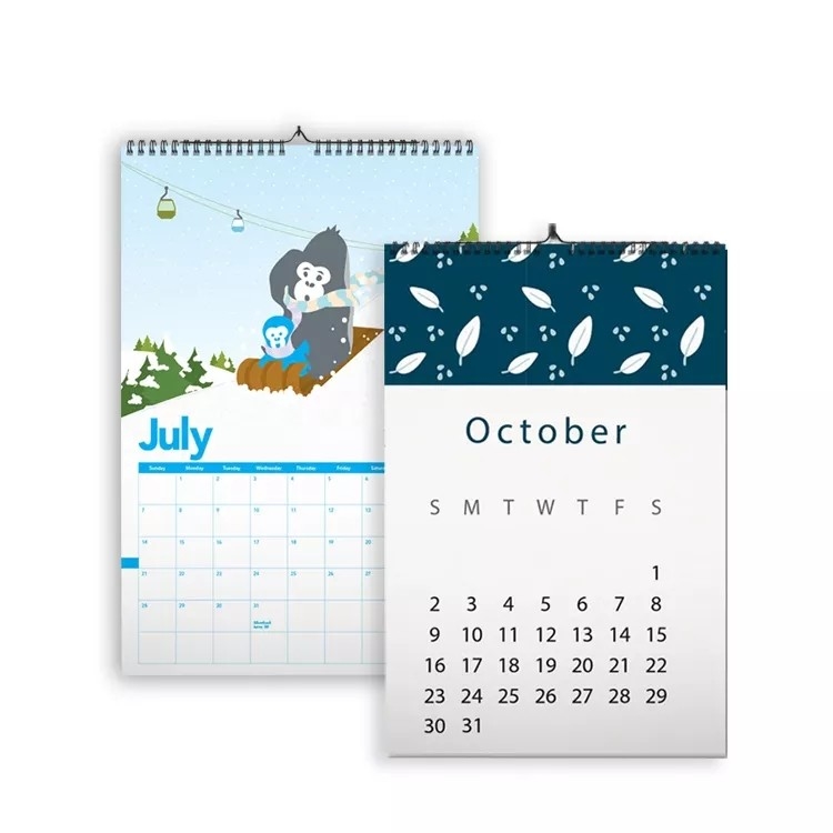 Impression offset 4c de grande taille faite sur commande imprimable de calendrier de bureau de taille d'A2 A3 A4